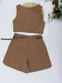Women Two-Piece Outfits - 棕色 - 查看 5