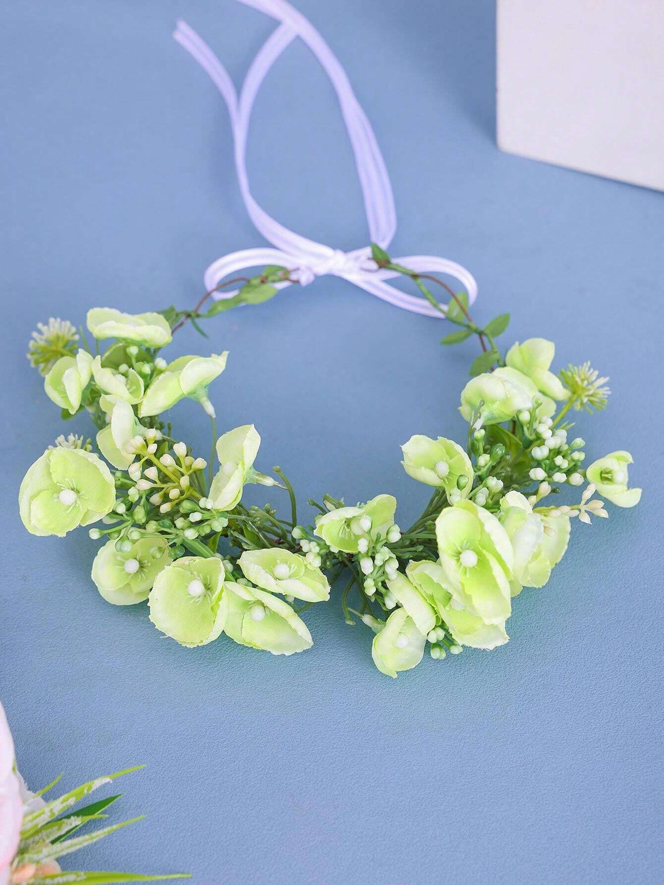 Handmade Floral Wreath Headband, Woodland Style Flower Girl Hair