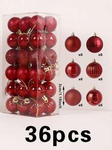 36pcs Blue Christmas Ball Ornament Set For Christmas Tree Decoration Birthday Home Decor Christmas Decorations Room Decor Winter - Multicolor - View 15