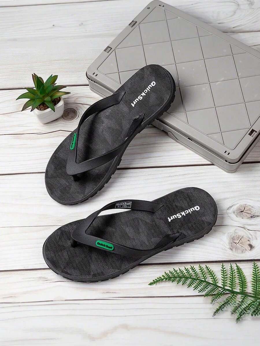 Quicksurf 防滑户外/室内厚底休闲时尚速干人字拖凉鞋 男士 - 黑色 - 查看 1