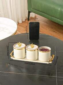 1 件/4 件/套塑料多功能储物罐，密封容器带托盘圣诞礼物 - 無色 - 查看 14