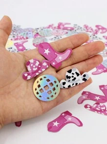 100pcs Western Cowgirl Table Confetti For Horse Race Party Decorations Birthday Disco Hen Party, Back To School Valentine Day