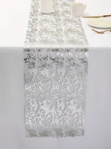 1 Pieza Camino de mesa dorado, rollo de malla metálica brillante y delgada para decoración de mesa, para fiestas, bodas, DIY, banquetes, cumpleaños, Navidad, decoración de mesa, Navidad - Oro rosa - Ver 3
