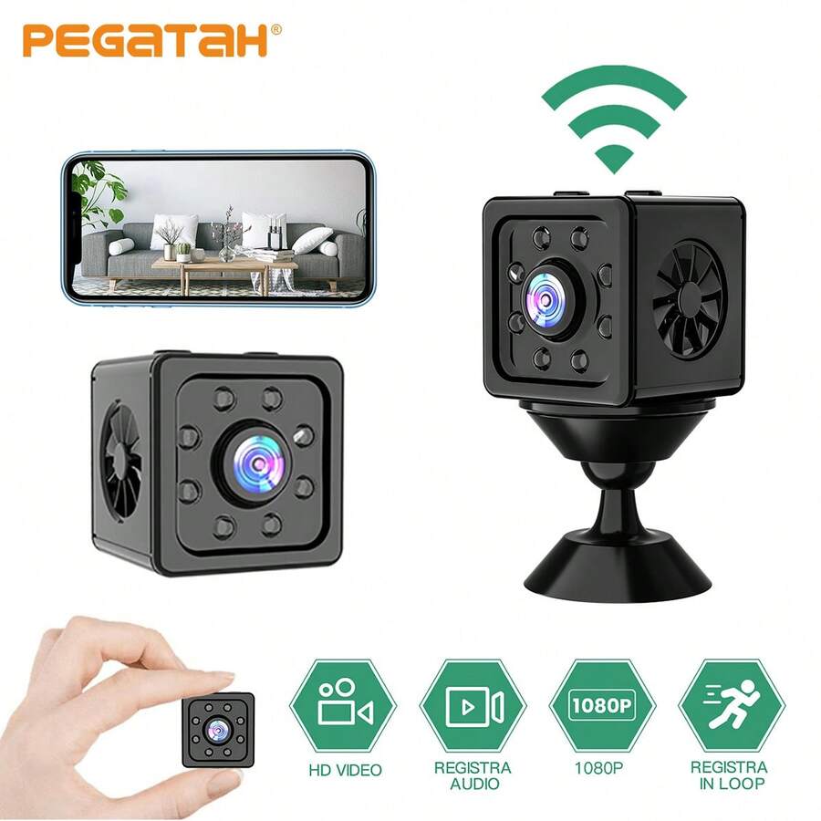 Cámara mini WiFi HD 1080P, grabadora de video de voz inalámbrica remota con visión nocturna para vigilancia de seguridad del hogar