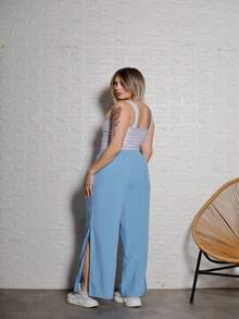 Women Pants - 淺藍色 - 查看 3