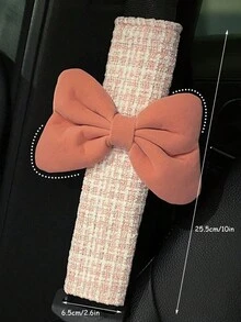 2入組汽車安全帶肩墊，女性汽車用車帶蝴蝶結，全季節通用汽車內飾產品 - 均碼 - 查看 3