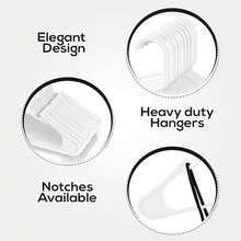 带肩槽的塑料衣架，坚固的带凹槽的衣物架，衣柜用重型衣架，成人外套、西装、连衣裙的洗衣架，卧室、浴室家用收纳整理器 - 均碼 - 查看 3