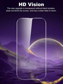 2pcs/Set (Full Screen Transparent Protector + Camera Lens Protector) High-Definition High-Aluminum Precision Aperture Tempered Glass Screen Protector, Suitable For X/XR/13/14 Pro/15/15 Pro Max Models - Full Screen Transparent + Lens Film - View 6