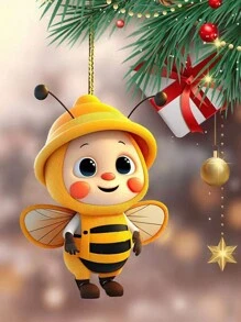 Lindo y divertido conjunto de abejas para decoración del auto, como colgante para el espejo retrovisor del auto, regalo de Navidad para decorar el arbolito - Multicolor - Ver 13