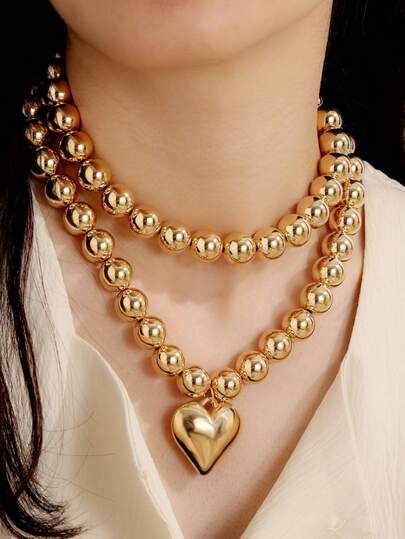 3 ชิ้น ชุดสร้อยข้อมือลูกบอลสีทองมินิมอล, สร้อยข้อมือเชือกยางยืดคู่รัก CCB มีเสน่ห์, เหมาะสำหรับวันหยุด, ปาร์ตี้และออกเดท