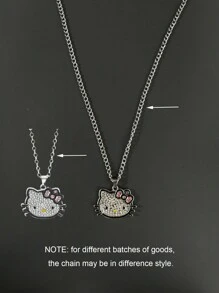 Sanrio Genuine Sanrio Bracelet Cute Hello Kitty Pendant Sweet Necklace Kitty Cat Kuromi My Melody Cinnamoroll Set Birthday Gifts Cartoon Jewelry Accessories (Some Parts May Be Random)