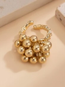 1 pieza Anillo ajustable con espiral de metal multielemental vintage y único, con adorno de perla falsa, joyería adecuada para el uso diario, festivales, fiestas, vacaciones, sesiones de fotos, desfiles de moda, accesorios decorativos y regalos para mujeres