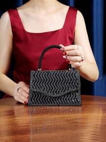 Sparkling, Shining, Elegant, Exquisite Mini Crystal Decorated Clutch Bag Perfect For Parties, Proms, Dinners, Banquets. Best Gift For Women