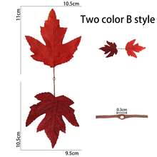 5pcs/50pcsArtificial Maple Leaf Halloween Harvest Festival Thanksgiving Home Decoration Fall Color System Simulation Maple Leaf - Multicolor - View 9