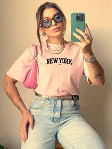 Women T-Shirts - Màu Hồng baby - Xem 3