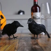 1 Máy Tính Halloween Thực Tế Lông Quạ Để Bàn Trang Trí, Hình Ảnh Chống Đỡ, Nước Đuổi Chim Lễ Hội Sản Phẩm - Nhiều màu - Xem 2
