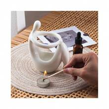 Sáp Tan Chảy Tinh Dầu, Hương Liệu Hương Đốt Gốm Khuếch Tán Dầu Nến Tealight Giá Đỡ Trang Trí Phòng Ngủ Nhà Giáng Sinh Quà Tặng Tân Gia - trắng - Xem 6