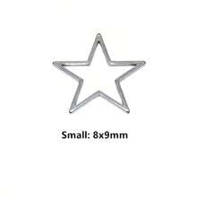 20 chiếc Trăng Sao Thả Trái Tim Hạt Charm Nhỏ Vàng Mặt Dây Thép không gỉ Mở Bezels Rỗng Khung Khuôn Viền DIY Trang Sức làm - Mặt dây chuyền nhỏ bằng thép không gỉ - Xem 50