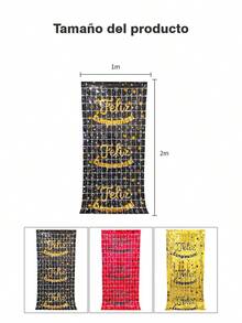 3 Packs 1*2m Cortinas de Lluvia de Colores Decoracion de Fiestas Fondo Cortinas de Lluvia, Decoracion de Paredes, Cortinas de Alambre para Fiestas, Cumpleaños, Bodas, Ceremonias de Graduacion, Celebraciones - Negro - Ver 4