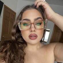 1 件女士时尚 TR 框架方形眼镜，适合电脑使用、装饰、学习、阅读、防手机、商务谈判、跑步、玩电脑游戏、驾驶 - 多色 - 查看 1