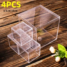 1pc/3PCS/4PCS Acrylic Box With Lid Food/Jewelry/Collection Storage Transparent Exquisite High-Grade - Multicolor - View 3