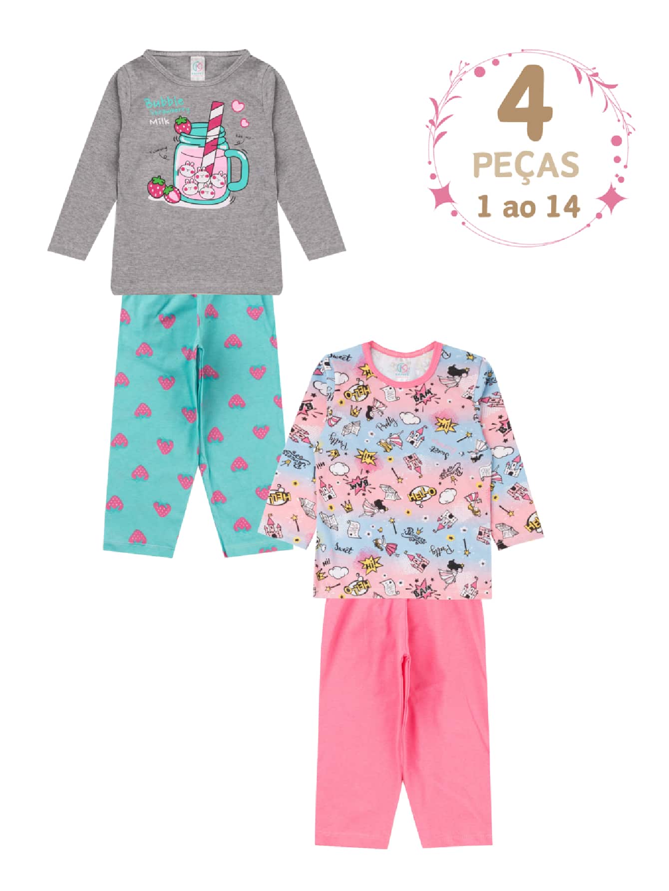 Young Girls Pajamas - Vàng - Xem 1