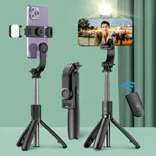 AXNEN 可伸缩自拍杆三脚架，带无线遥控器和手机支架，便携式智能手机三脚架，适用于团体自拍/直播/视频录制，兼容iOS/Android/GoPro设备