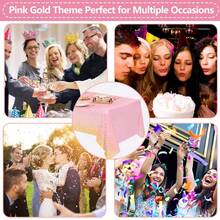 1PC Pink Gold Plastic Tablecloth For Party Decorations, Disposable Table Cloth For Rectangle Table, Gold Dot Confetti Waterproof Table Covers, 54" X 72", For Dining Graduation Wedding Birthday - Multicolor - View 4