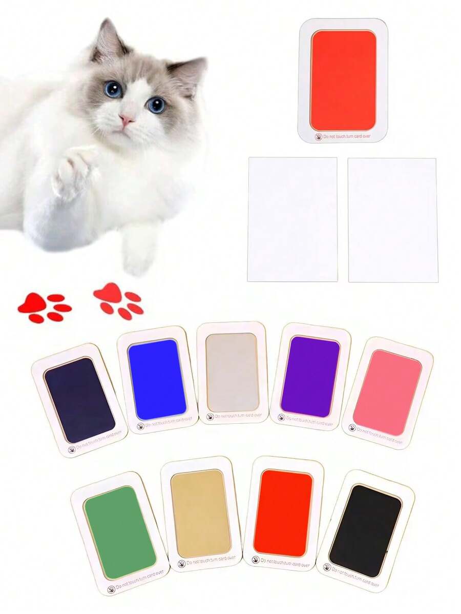 1 Máy Tính Thú Cưng Tay Chân Mực Miếng Lót Tưởng Niệm Mực Miếng Lót Chó Mèo Màu Dấu Chân Thẻ Tưởng Niệm Khung Ảnh bàn Rửa Không Mực In - Nhiều màu - Xem 1
