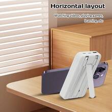 Magnetic Power Bank, 10000mAh Wireless Portable Charger, 8000mAh External Baterry Pack For IPhone 15/14/13/12/Pro/Mini/Pro Max - White - View 7