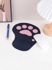 1 set composto da tappetino per mouse e poggiapolsi con motivo a zampina di gatto - Poggiapolsi per mouse 3D, dimensioni 9*7.6 pollici/22.86*19.3 cm, con supporto riempito in gel, tappetino da gaming ergonomico, superficie confortevole, base antiscivolo, utilizzabile anche come articolo per l'ufficio e per il rientro a scuola