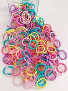 100pcs Colorful Hair Ties, Non-Damaging & Non-Slip Hair Ties, Cute Hair Scrunchies Suitable For Daily Wear & Commuting ,Hair Rope Ponytail Head Accessories