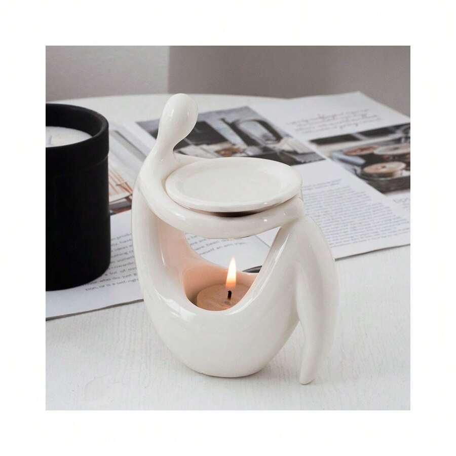 Sáp Tan Chảy Tinh Dầu, Hương Liệu Hương Đốt Gốm Khuếch Tán Dầu Nến Tealight Giá Đỡ Trang Trí Phòng Ngủ Nhà Giáng Sinh Quà Tặng Tân Gia - trắng - Xem 1