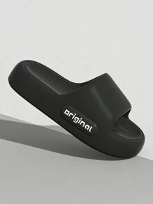 Women's Summer Outdoor EVA Material Slippers, Indoor Home Bathroom Anti-Slip Quiet Cute EVA Material - Black - View 3