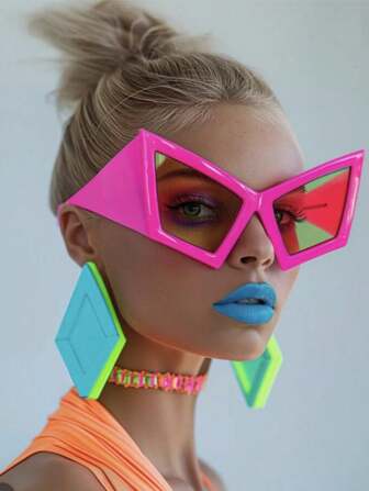 全新复古超大猫眼时尚眼镜，男女皆宜，个性化，节日，派对，日常，嘻哈，海滩派对，时尚，百搭，夏季海滩度假，户外，旅行时尚