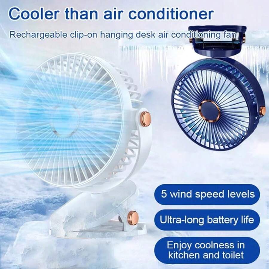 Portable Mini Hand Clip Fan USB Charging Quiet Desktop Electric Fan High Quality Student Dormitory Small Cooling Fan Fans Kitchen Cooling Fan,Food,Kitchen,Travel,Kitchen Items,Kitchen Tools,Kitchen Things. - Multicolor - View 1