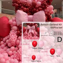 WellParti 乳膠粉紫色氣球花環拱門套裝，性別揭曉，婚禮，生日，週年慶典，畢業典禮，假日，室內室外裝飾，派對裝飾用品。 - 彩色 - 查看 11