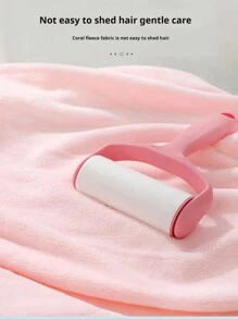 1入組嬰兒灰色熊耳刺繡圖案帶兜帽浴巾，可作毛毯使用