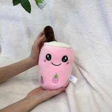 1 pezzo Cuscino peluche a forma di tè al latte simulato carino, bambola tazza di tè al latte alla frutta divertente, regalo per il letto - Multicolore - Visualizzare 17