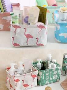 2 件/1 件现代图案织物收纳篮，可折叠收纳盒，适合居家、返校使用 - 彩色 - 查看 4