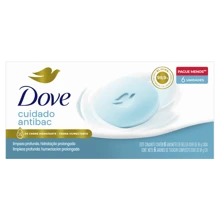Kit Sabonete Barra Dove Cuida e Protege com 6 Unidades - Azul e Branco - Visão 1