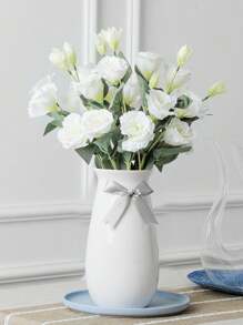 1PC Artificial Flowers Eustoma Silk Flower Fake Gradiflorus Lisianthus Fall Wedding Home Decoration For Wedding Decoration, Valentine'S Day Decor, Birthday Decor, Anniversary Decor, Holiday Decor, Graduation Decoration, Party Decor Supplies, Holiday Gifts - 白色 - 查看 1