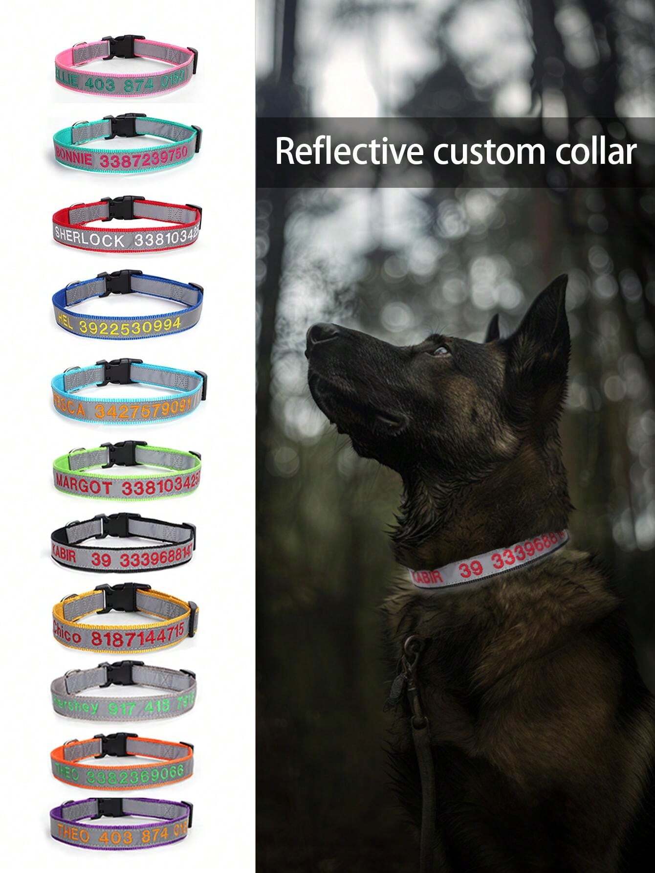 Haftowana nylonowa obroża dla psa Darmowa niestandardowa obroża dla psa