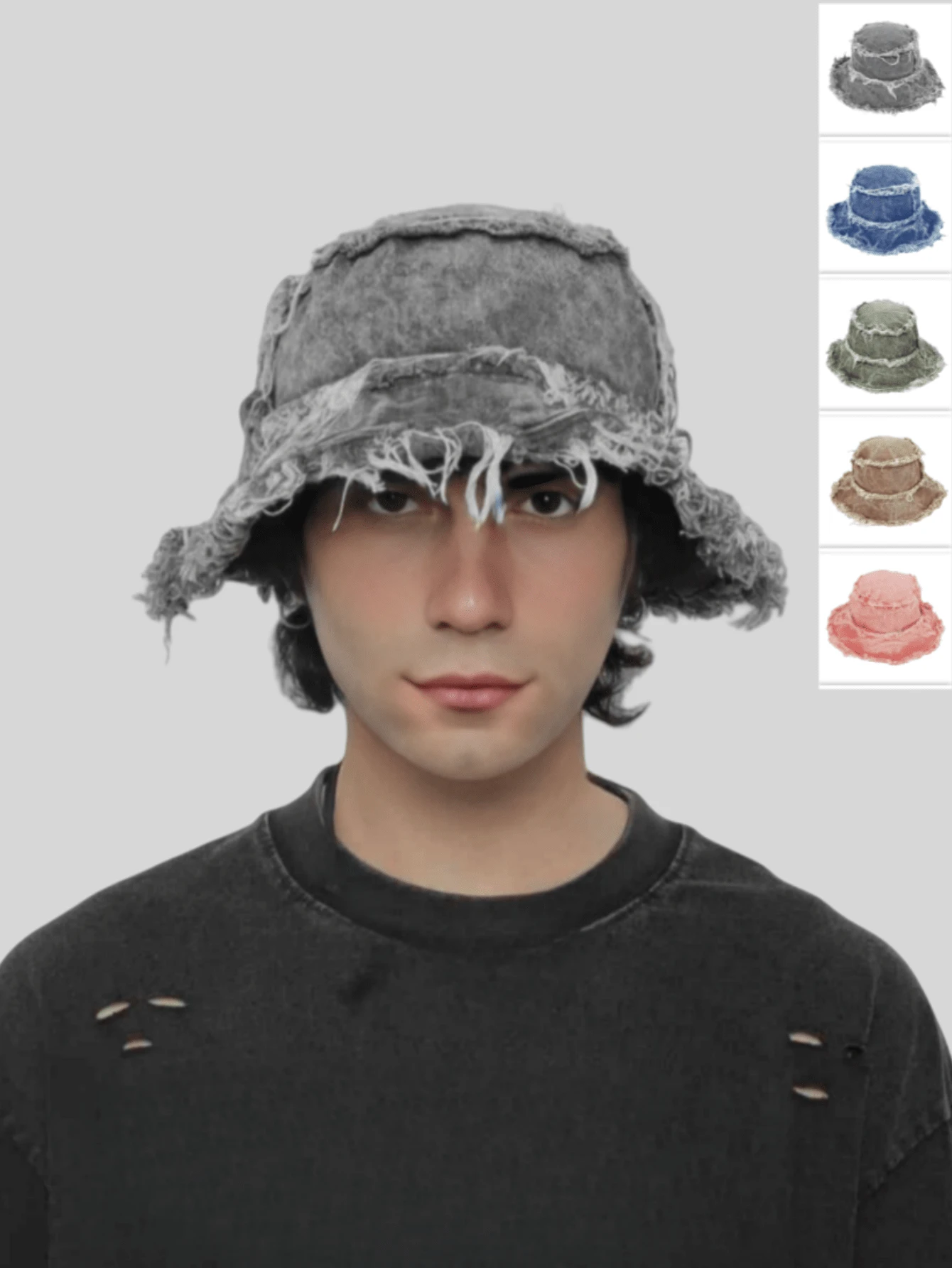 1pc Men's Washed Vintage Sun Protection Streetwear Bucket Hat, Suitable For Outdoor Activities - Bucket Hat - View 1