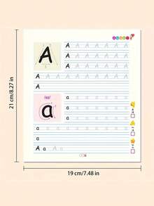 2 Packs English Picture Books - ABC Writing Practice Workbooks, Handwriting Practice For Preschool Children, Early Education Writing Primer - Multicolor - View 2