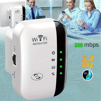 WiFi Range Extender - Boosts Wireless Network Coverage Up To 300Mbps, Long Range Repeater Access Point For Home And Office Use, US Plug