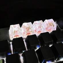 1 pieza Tecla de flor de resina ABS transparente hecho a mano para teclado mecánico, diseño OEM de altura R4 - Mejora tu experiencia de escritura - Multicolor - Ver 9