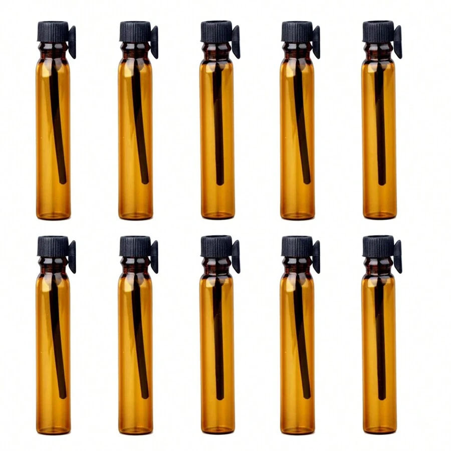 10pcs Glass Bottle With Plastic Stick For Essential Oil, 2ml Amber Glass Dropper Bottle For Perfume Sample - Bottle - View 1