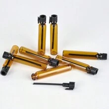 10pcs Glass Bottle With Plastic Stick For Essential Oil, 2ml Amber Glass Dropper Bottle For Perfume Sample - Bottle - View 3