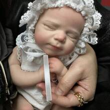 13 Inch Adorable Silicone Girl Handmade Real Touch Newborn Reborn Doll For Gift Or Collection - Multicolor - View 8